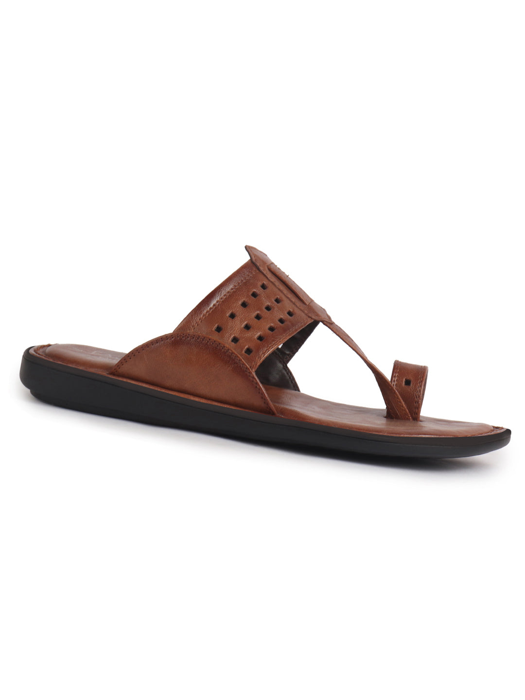 leather toe ring slippers men