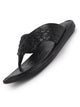 Men Black Casual Outfit Ortho T-Strap Thong Slippers|Memory Cushioned Footbed|Ultra Lightweight and Comfort Slip On Slipper