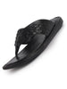 Men Black Casual Outfit Ortho T-Strap Thong Slippers|Memory Cushioned Footbed|Ultra Lightweight and Comfort Slip On Slipper