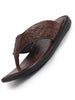 Men Brown Casual Outfit Ortho T-Strap Thong Slippers|Memory Cushioned Footbed|Ultra Lightweight and Comfort Slip On Slipper