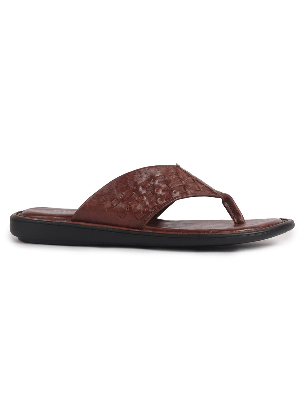 leather t-strap slippers men