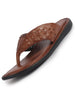Men Tan Casual Outfit Ortho T-Strap Thong Slippers|Memory Cushioned Footbed|Ultra Lightweight and Comfort Slip On Slipper