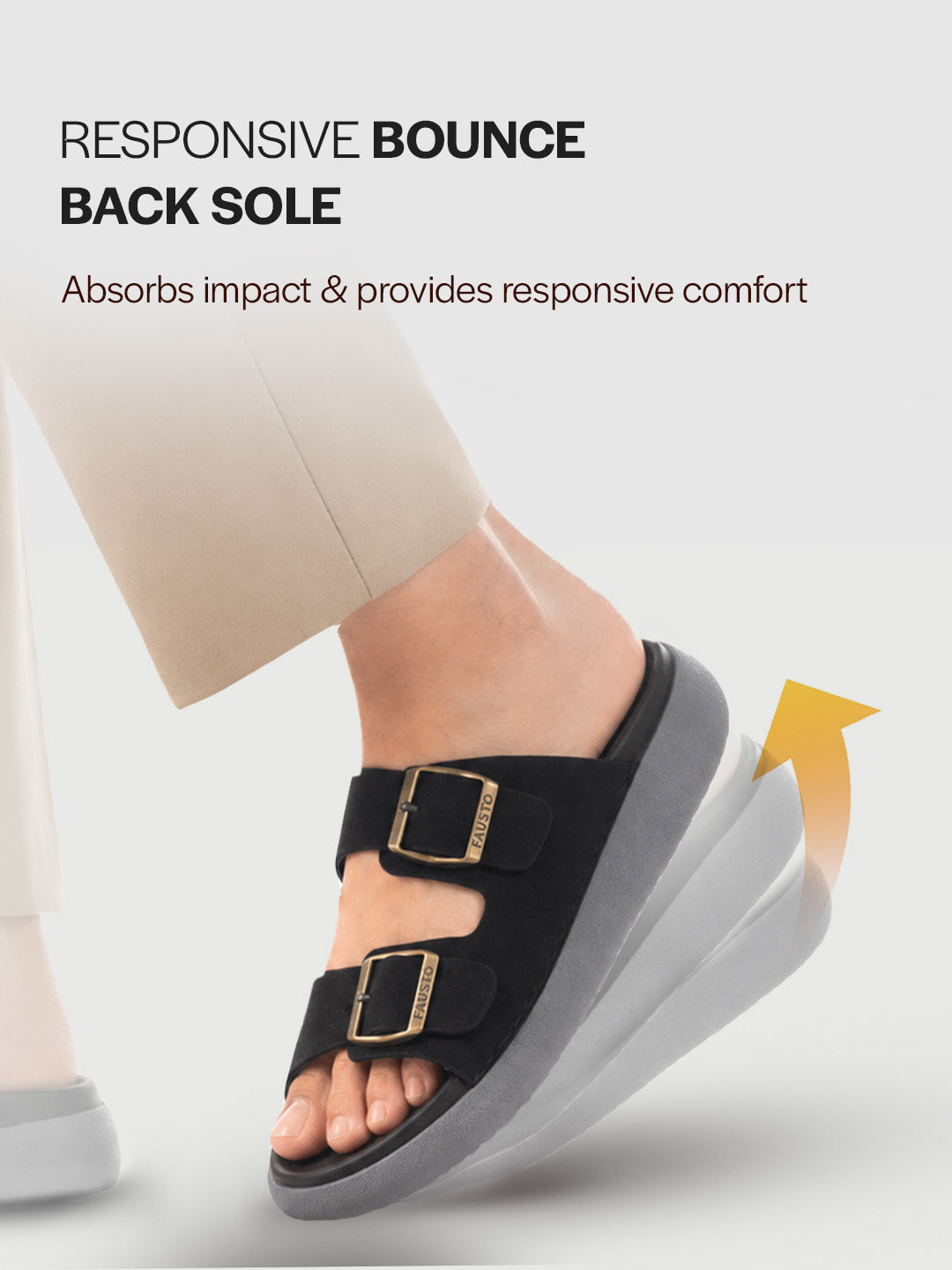 Men Black Open Toe Buckle Strap Stitched Waterproof Sandals|Soft Cushioned Insole|Summer Slip-On Slipper|Perfect For Monsoon Rainy Season