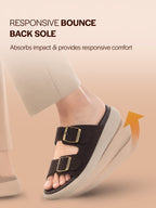 Men Brown Open Toe Buckle Strap Stitched Waterproof Sandals|Soft Cushioned Insole|Summer Slip-On Slipper|Perfect For Monsoon Rainy Season