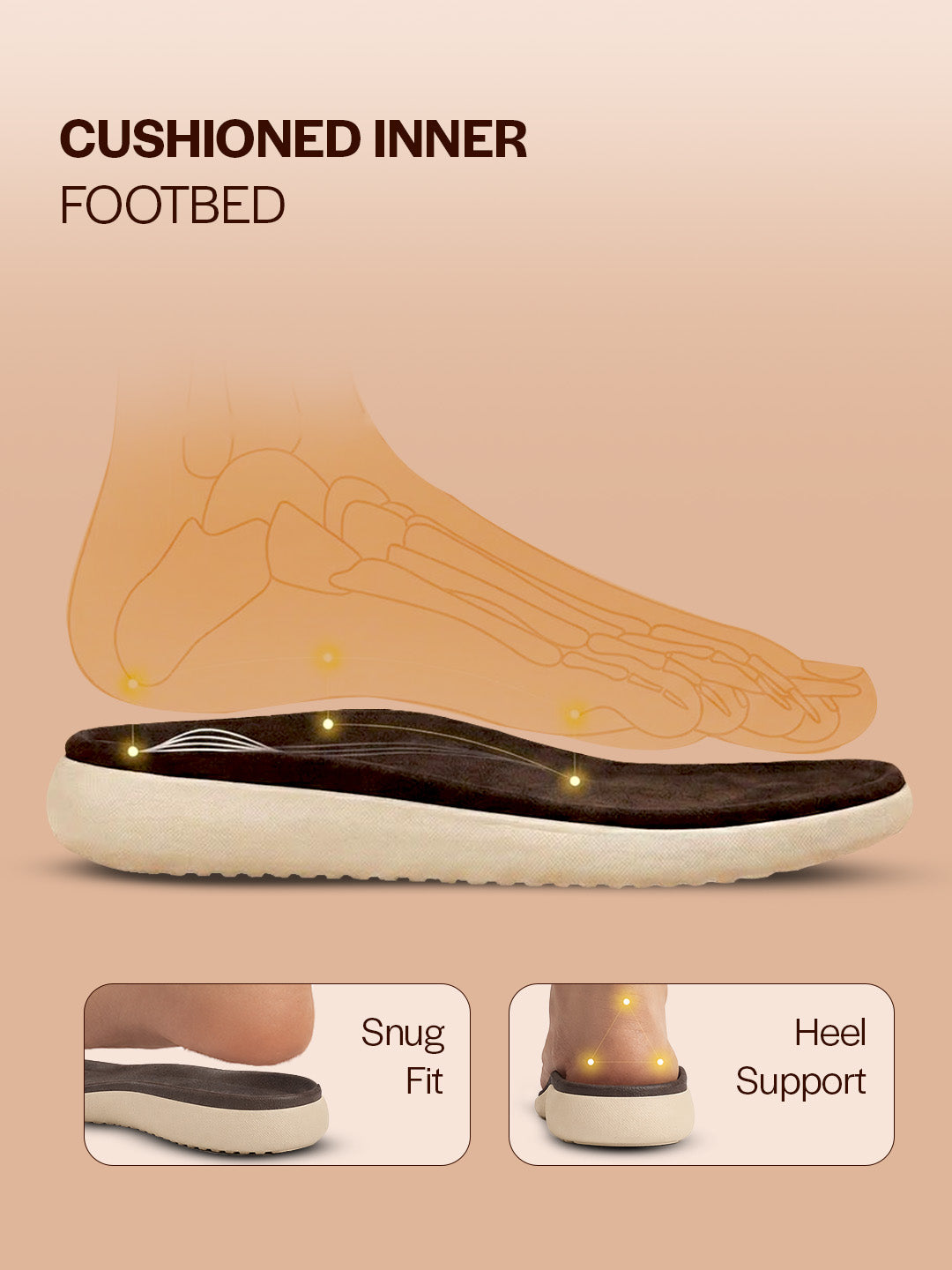 Men Brown Open Toe Buckle Strap Stitched Waterproof Sandals|Soft Cushioned Insole|Summer Slip-On Slipper|Perfect For Monsoon Rainy Season