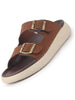 Men Tan Open Toe Buckle Strap Stitched Waterproof Sandals|Soft Cushioned Insole|Summer Slip-On Slipper|Perfect For Monsoon Rainy Season