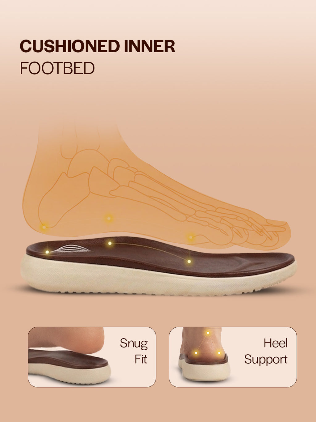 Men Tan Open Toe Buckle Strap Stitched Waterproof Sandals|Soft Cushioned Insole|Summer Slip-On Slipper|Perfect For Monsoon Rainy Season