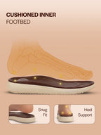 Men Tan Open Toe Buckle Strap Stitched Waterproof Sandals|Soft Cushioned Insole|Summer Slip-On Slipper|Perfect For Monsoon Rainy Season