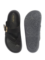leather toe ring slippers men