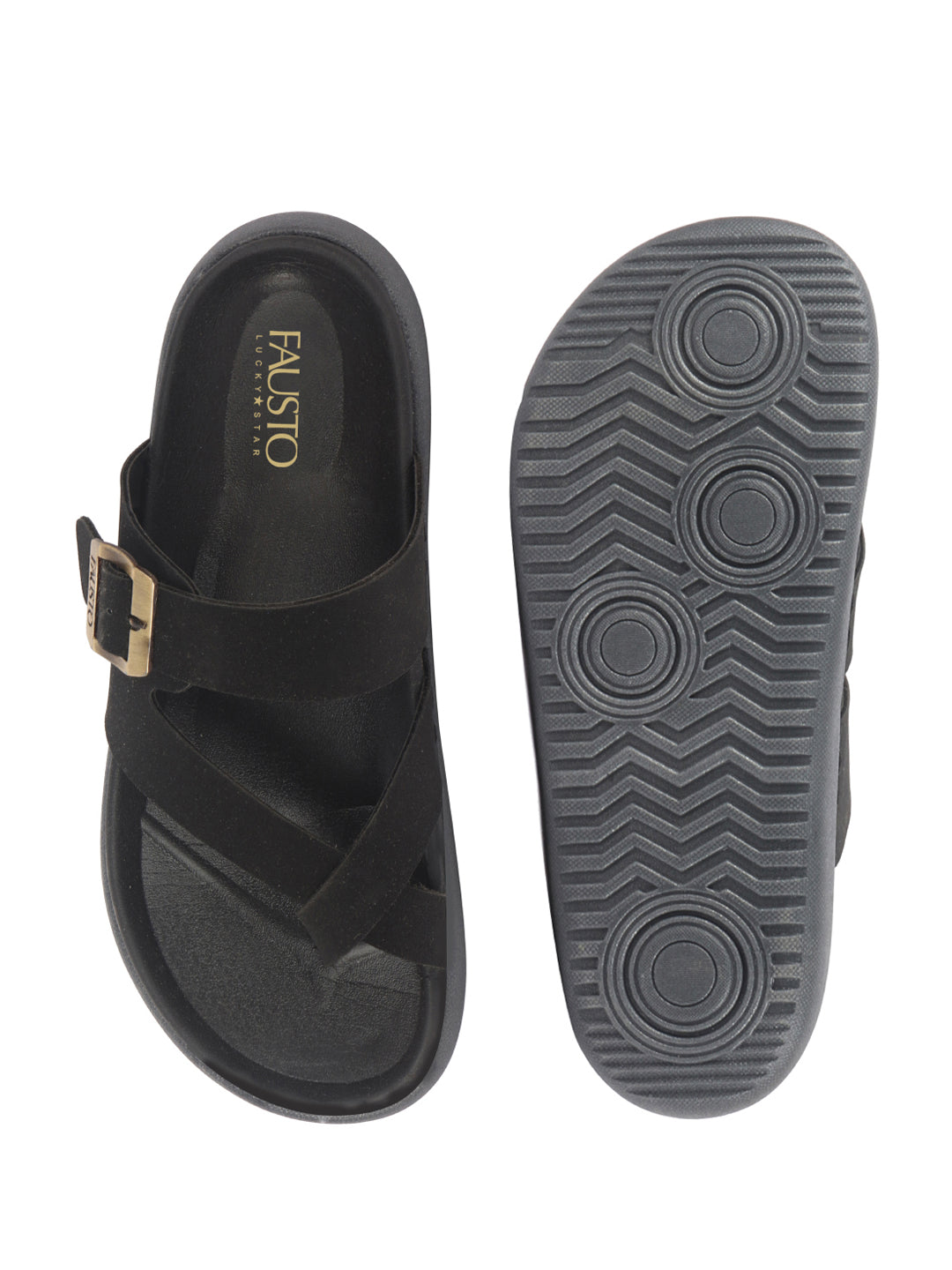 leather toe ring slippers men