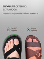 Men Black Toe Ring Criss Cross Buckle Strap Side Stitched Waterproof Summer Slip On Sandals|Comfort Sole|Lightweight Slippers for Rainy Monsoon Season