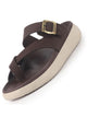 Men Brown Toe Ring Criss Cross Buckle Strap Side Stitched Waterproof Summer Slip On Sandals|Comfort Sole|Lightweight Slippers for Rainy Monsoon Season