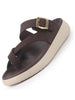 Men Brown Toe Ring Criss Cross Buckle Strap Side Stitched Waterproof Summer Slip On Sandals|Comfort Sole|Lightweight Slippers for Rainy Monsoon Season