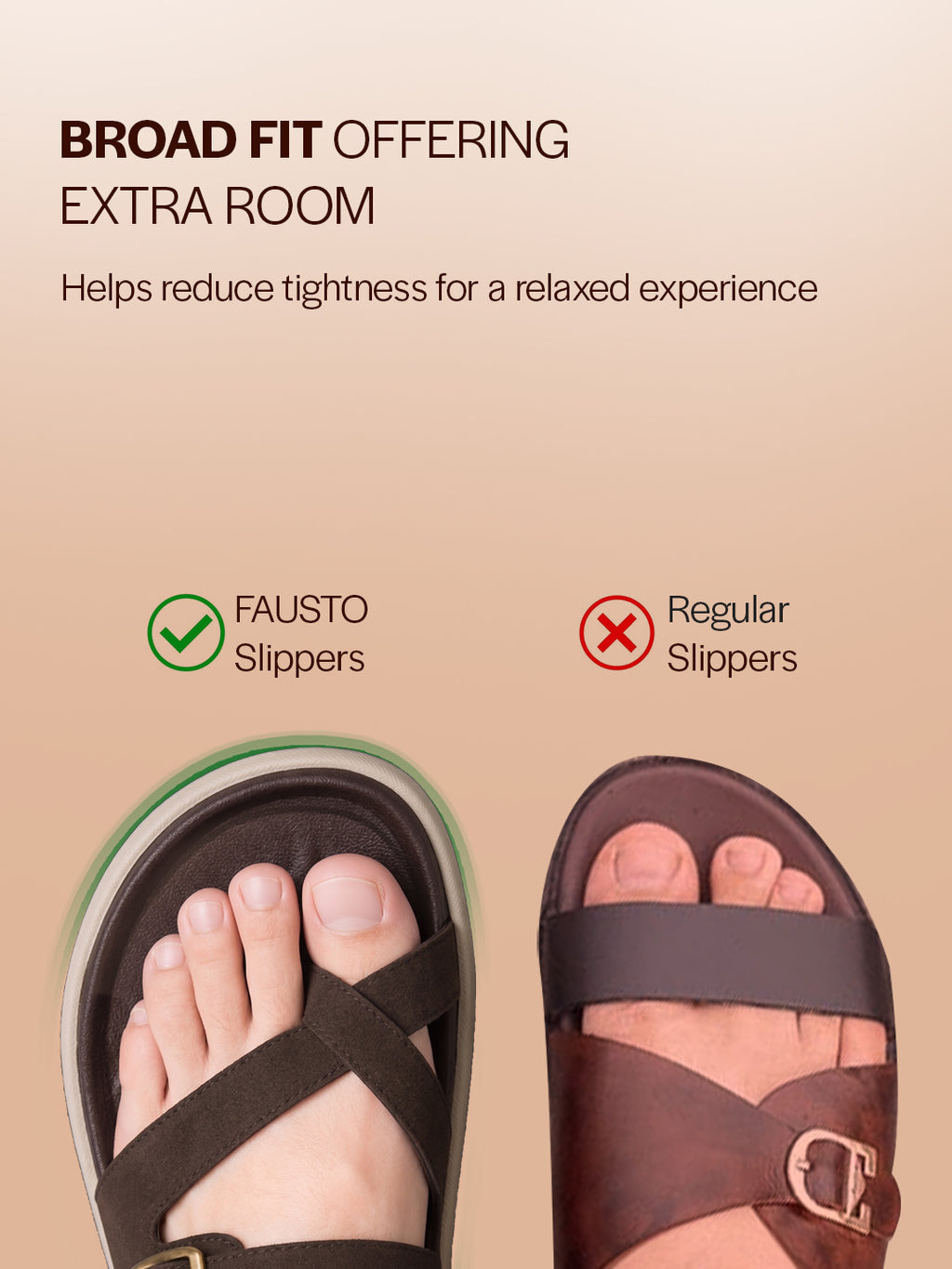 Men Brown Toe Ring Criss Cross Buckle Strap Side Stitched Waterproof Summer Slip On Sandals|Comfort Sole|Lightweight Slippers for Rainy Monsoon Season