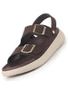 Men Brown Open Toe Double Adjustable Strap Stitched Waterproof Sandals with Back Support|Soft Cushioned Insole|Lightweight Summer Slip-On Slipper|Perfect For Monsoon Rainy Season
