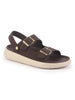 Men Brown Open Toe Double Adjustable Strap Stitched Waterproof Sandals with Back Support|Soft Cushioned Insole|Lightweight Summer Slip-On Slipper|Perfect For Monsoon Rainy Season