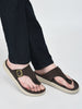 Men Brown Buckle Adjustable T-Strap Side Stitched Summer Waterproof Slip On Sandals|Comfort Featherlite Insole|Thong Slipper for Monsoon Rainy Season