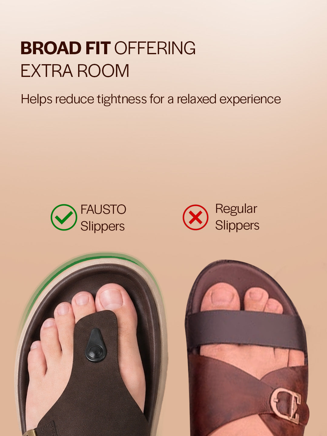 Men Brown Buckle Adjustable T-Strap Side Stitched Summer Waterproof Slip On Sandals|Comfort Featherlite Insole|Thong Slipper for Monsoon Rainy Season
