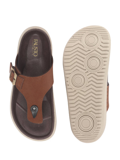 leather toe ring slippers men