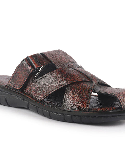 leather toe ring slippers men