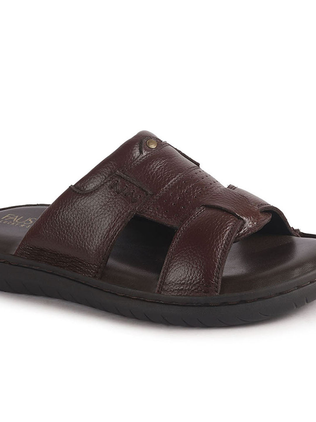 leather open toe slippers men