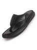 Men Brown Genuine Leather T-Strap EVA Sole Slip On Slippers|Side Stitched Thong Sandals|Memory Cushioned Insole