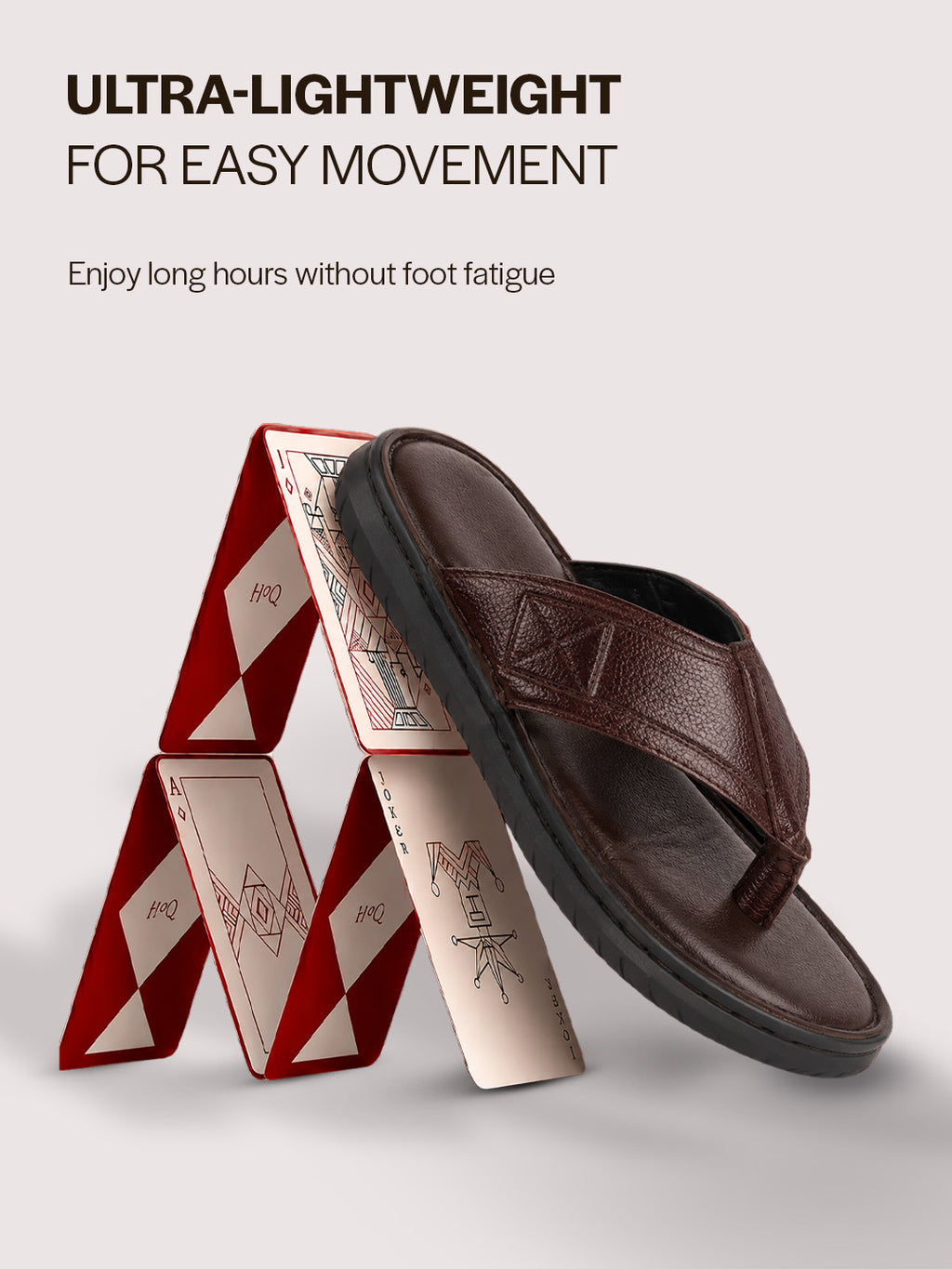 Men Brown Genuine Leather T-Strap EVA Sole Slip On Slippers|Side Stitched Thong Sandals|Memory Cushioned Insole