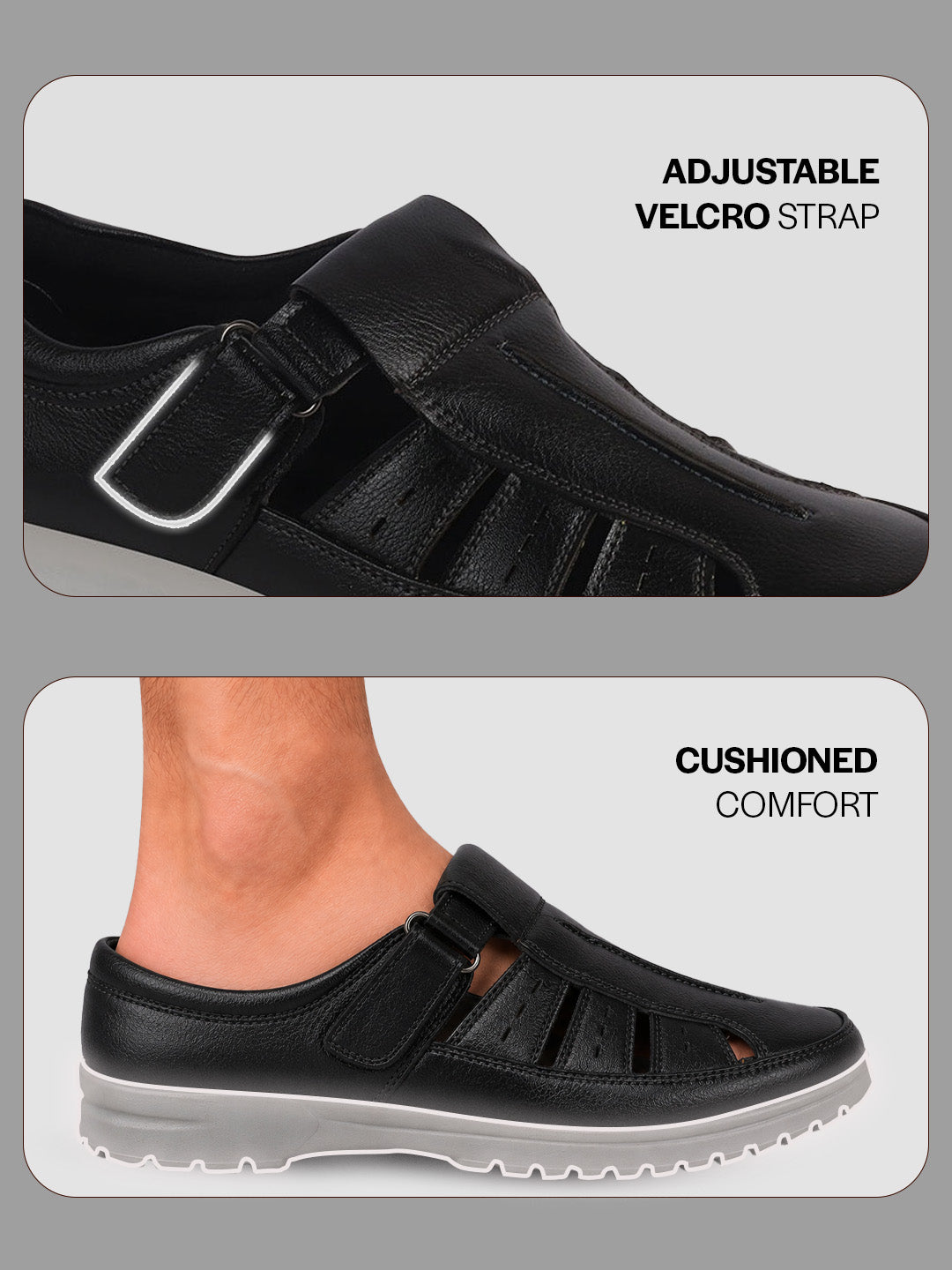 men leather fisherman sandals closed toe