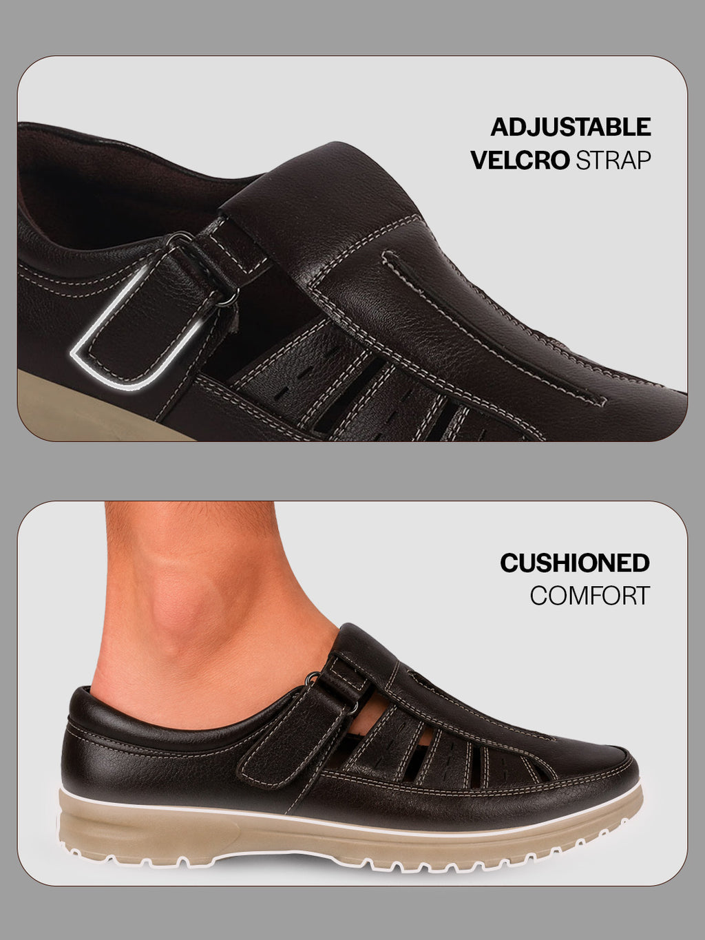 men hollow out casual leather loafers