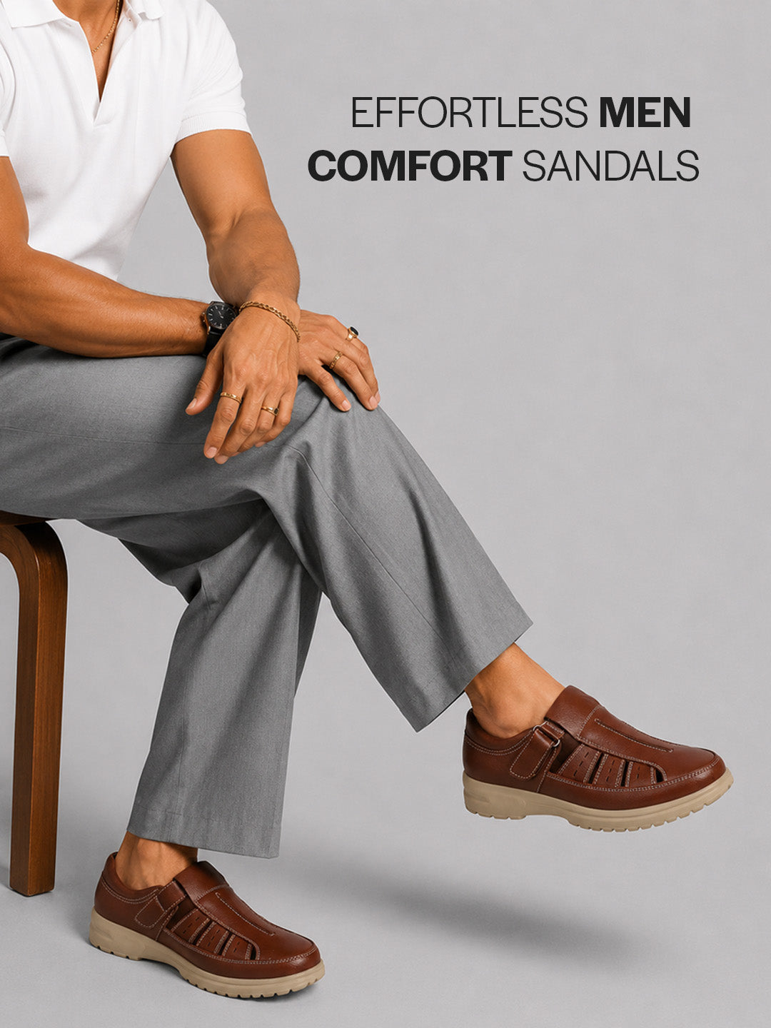 casual hook and loop sandals men