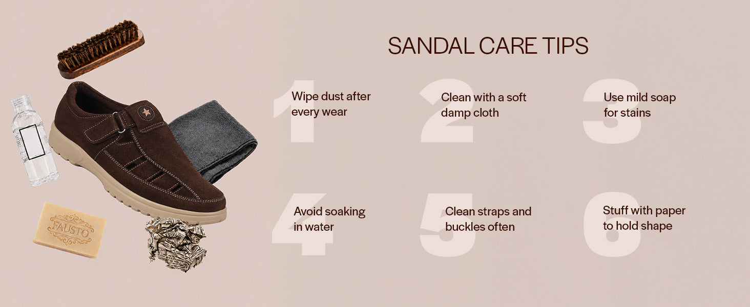 Men Brown Semi-Formal Suede Leather Breathable Shoe-Style Sandals|Roman Walking Sandals with Padded Cushion Footbed|Travel-Friendly, Office, Lightweight EVA Sole