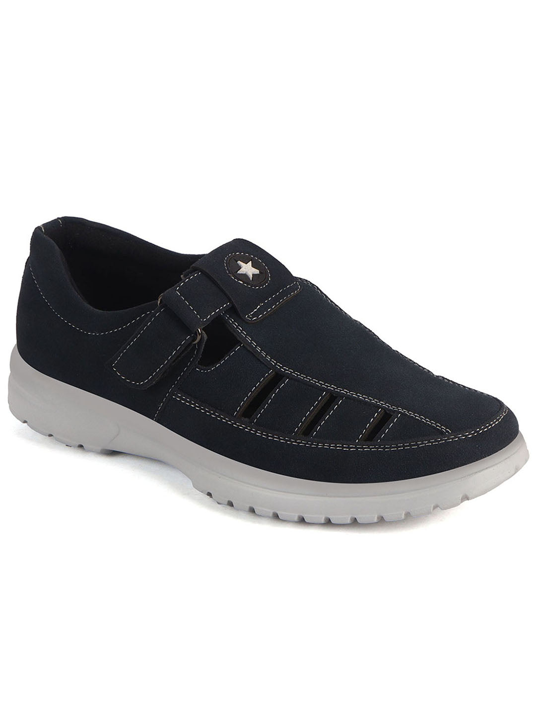 casual hook and loop suede shoes