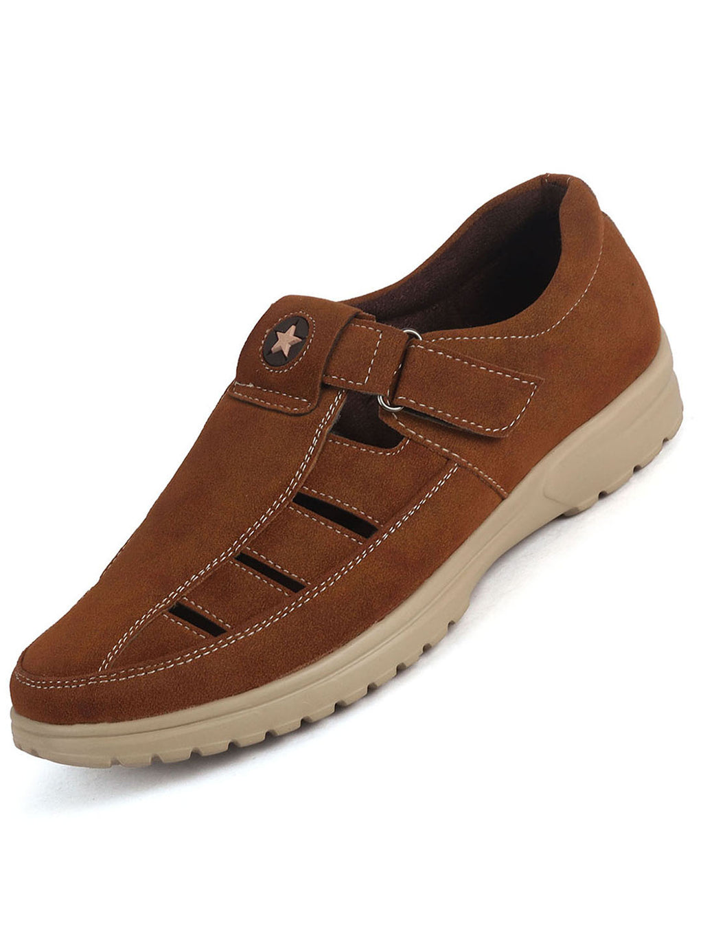 casual hook and loop suede shoes