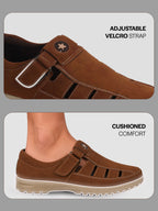 casual hook and loop suede shoes