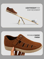 casual hook and loop suede shoes