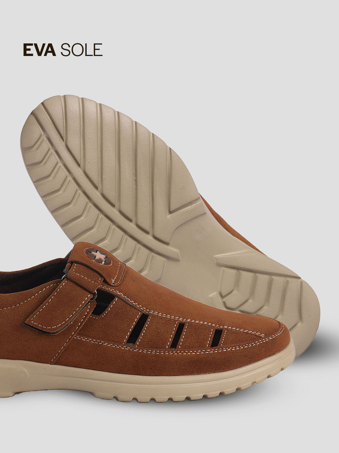 casual hook and loop suede shoes