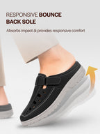 men leather backless loafers mules