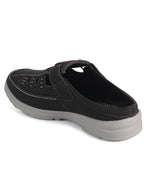 men breathable cutout leather clogs