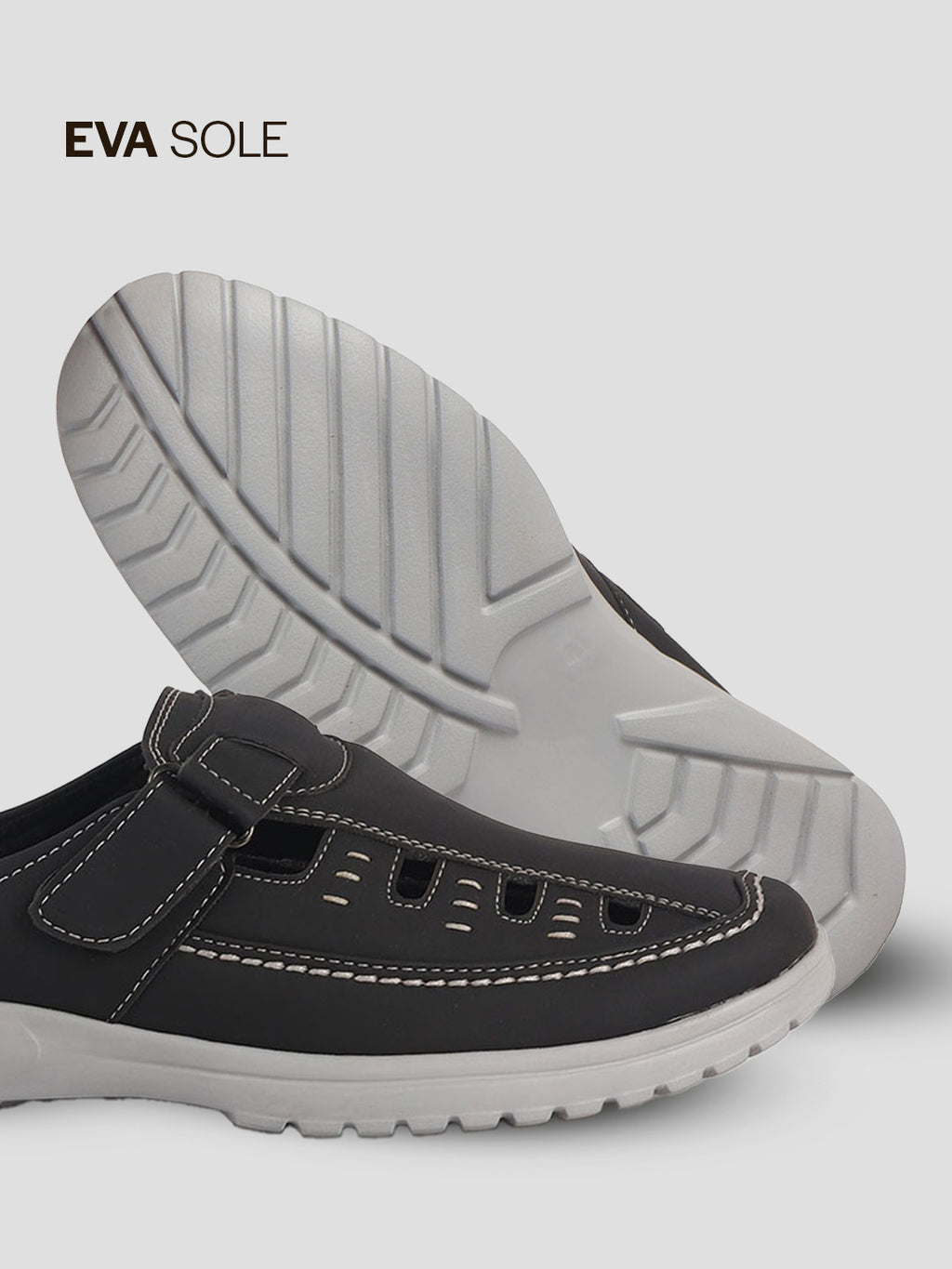 men leather backless loafers mules