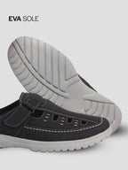 men leather backless loafers mules