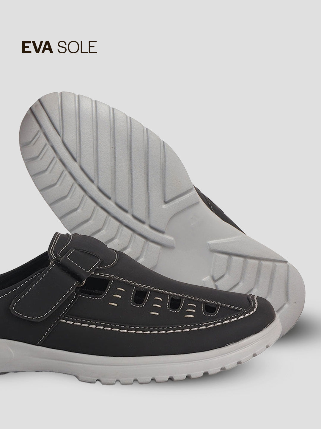 men leather backless loafers mules