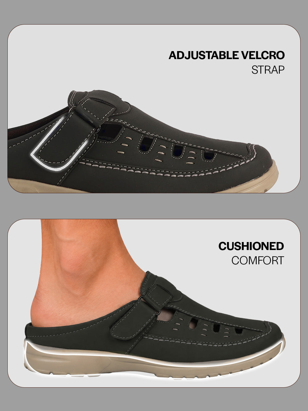 lightweight cushion sole backless shoes