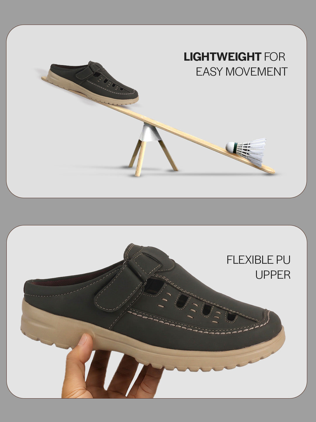 lightweight cushion sole backless shoes