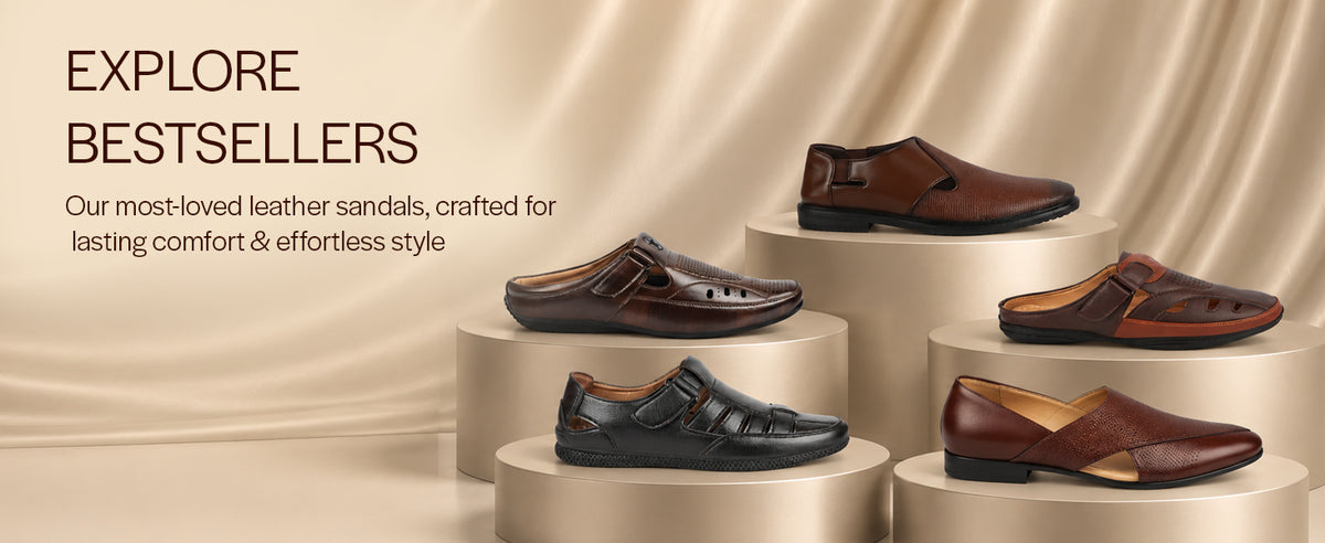 Men Tan Closed-Toe Hook and Loop Strap Summer Dress Shoe Style Sandals|Breathable Roman Sandals for Office, Travel, Casual|Slip Resitant TPR Welted Sole with Cushioned Insole