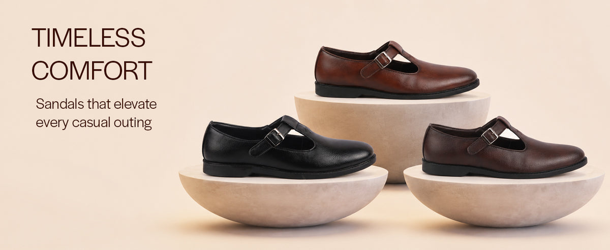 Men Tan Elegant Formal Single Monk Strap Shoe Style Sandal with Closed Round Toe|Memory Cushioned insole Sandals with Anti Skid TPR Welted Sole|All Day Long Comfort, Office, Travel, Festives