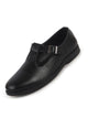 Men Black Elegant Formal Single Monk Strap Shoe Style Sandal with Closed Round Toe|Memory Cushioned insole Sandals with Anti Skid TPR Welted Sole|All Day Long Comfort, Office, Travel, Festives