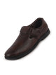 Men Brown Office Summer Casual Closed-Toe Hook and Loop Roman Dress Sandals|Breathable Lightweight Shoe Style Sandal for Travel, Outdoor, Festives|Anti Skid TPR Welted Sole