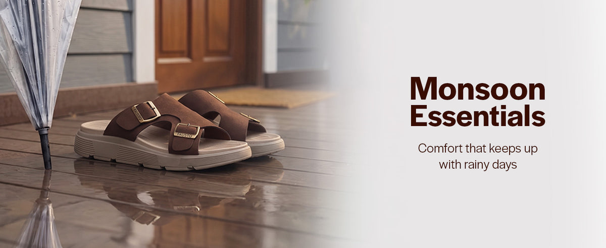 Men Tan Dual Strap Waterproof Open Toe Slide Sandal with Flexible EVA Pad Insole|Slip On Slippers for Summer, Monsoon, Travel, Outdoor|Anti Skid Durable EVA Sole