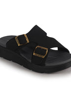 contoured footbed sliders