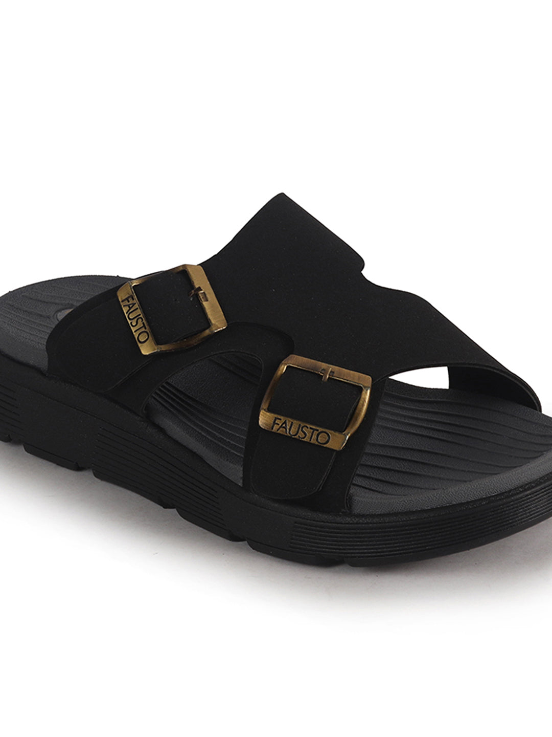 contoured footbed sliders